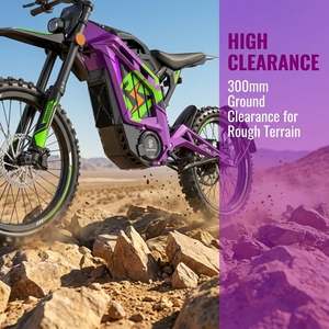High Performance 72V 3000W Dirt Bike with Brushless Motor 85KM Range 36AH Lithium Battery Motorcycle - Product Image 2