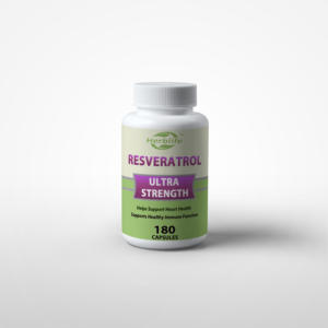 Resveratrol Natural OEM/ODM - 1000 mg por Porción, Máxima Potencia (180 Cápsulas), Suplemento Antioxidante, para la Salud del Corazón y Puro - Product Image 1
