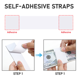 Bandes adhésives en papier blanc pour banques et regroupement de billets - Product Image 2