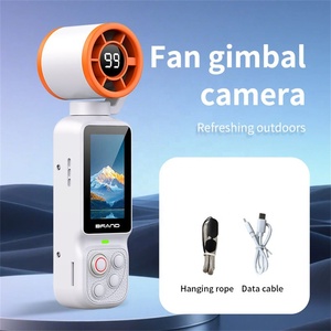 Mini caméra d'action 2-en-1 avec ventilateur de refroidissement, écran HD 1,97 pouces, enregistrement vidéo Vlog 1080P, 180° °   Objectif rotatif pour enfants, cadeau rose - Product Image 2
