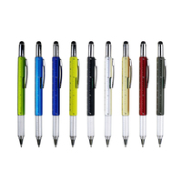 BECOL Promotionnel 6 en 1 Multi-Fonction Outil Stylos Coloré Tech Outil Stylo En Plastique Stylet Stylo À Bille Avec Niveau et Tournevis