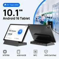 Tableta Android de 10.1 Pulgadas G80 4GB 64GB NFC, Terminal POS, Kiosco Interactivo con Estación de Carga Multipuerto, ODM OEM