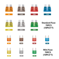 Kit de 140 fusibles miniatures mixtes 30A, fusibles de remplacement pour voitures, camping-cars, camions, motos, bateaux, protection des circuits