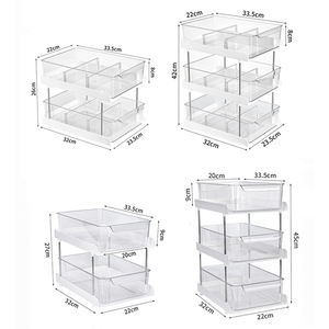 Mode 2 niveaux étagère <span class=keywords><strong>de</strong></span> rangement salle <span class=keywords><strong>de</strong></span> bain accessoire organisateur <span class=keywords><strong>cuisine</strong></span> panier toboggan <span class=keywords><strong>cuisine</strong></span> salle <span class=keywords><strong>de</strong></span> bain armoire <span class=keywords><strong>sous</strong></span> l'évier organisateur - Product Image 2