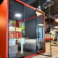 Cabine acoustique intérieure de couleur orange Salle de réunion silencieuse Pod insonorisé de luxe Espace privé Gousses de bureau silencieuses
