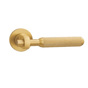 Luxury Modern Knurled Brass Interior <strong>Door</strong> Lock Solid <strong>Door</strong> <strong>Knob</strong> Bedroom Lever Fertise Bathroom Single Side Security MINKINGDEN - Product Image 6