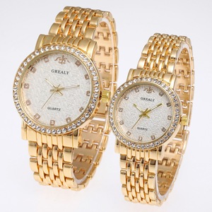 Amantes de la moda caliente relojes hombres y mujeres Casual correa de acero inoxidable cuarzo cristal diamante reloj de pulsera pareja reloj regalos - Product Image 4