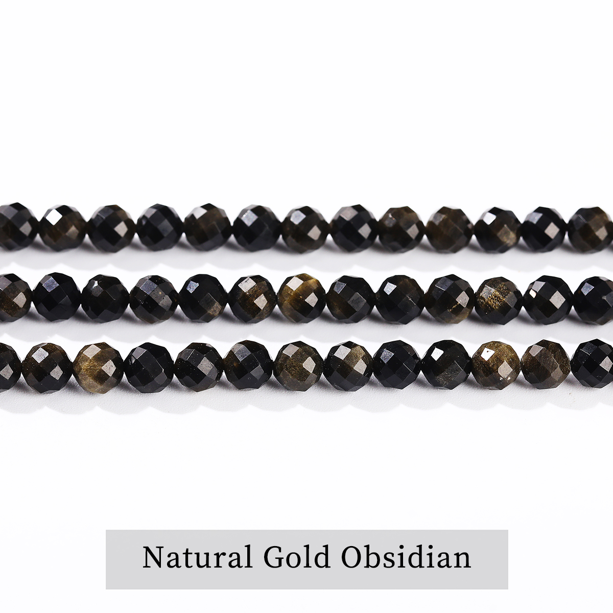 7A 96 Facet Natural Gold Obsidian