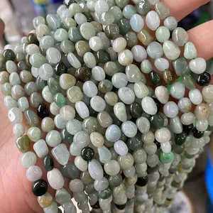 Myanmar Jadeïet Bead Stone Loose 6*8Mm Onregelmatige Chip Nugget Kralen Strand Jade Voor Sieraden Maken