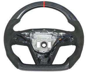 Volant sport à fond plat modifié avec plaque de direction pour <span class=keywords><strong>Tesla</strong></span> Modle S/<span class=keywords><strong>Tesla</strong></span> <span class=keywords><strong>Model</strong></span> <span class=keywords><strong>X</strong></span> - Product Image 1