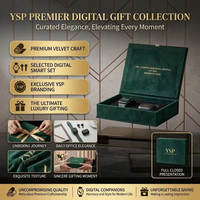 Boîte rigide de luxe personnalisée en velours vert foncé avec logo en feuille d'or et ruban pour emballage de montres connectées, écouteurs et bijoux – Vente en gros