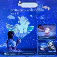 Veilleuse musicale LED rotative pour chambre d'enfant, projecteur de films, décoration carrousel, idéal pour la maternelle, le meilleur cadeau