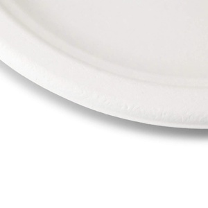 Vente flash : Assiettes rondes en canne à sucre de 26 cm, blanches, grandes, pour servir lors de dîners et de réceptions, articles ménagers - Product Image 2