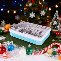 Grande boîte rectangulaire personnalisée vide en fer blanc pour bonbons, biscuits, chocolats, cadeaux alimentaires de Noël et du Nouvel An