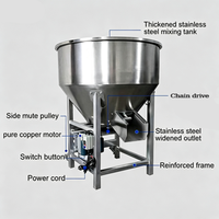 Mezcladora Vertical de Acero Inoxidable para Alimento Seco y Húmedo, Máquina Mezcladora de Granos para Ganadería