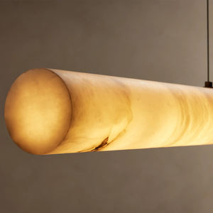 נברשות שיש טבע ליניארי הוביל מותרות תליון אור סלון alabaster - Product Image 3