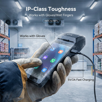 Máquina de Pedidos Portátil con Pantalla Táctil Android 14.0 de 2+16 GB, NFC, Impresora de Etiquetas de 58 mm, Escáner, Huella Dactilar Z300C