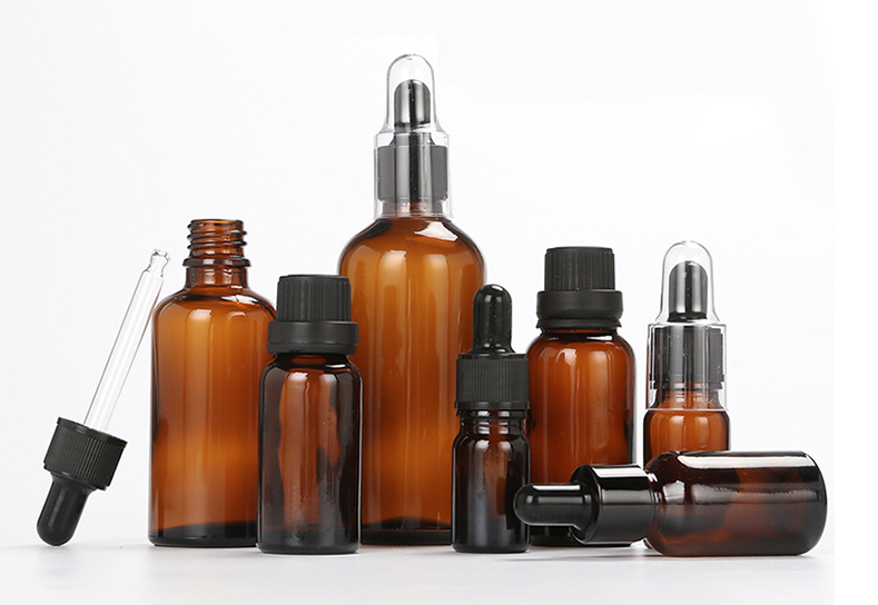 Promotion empty 5 10 15 20 30 50 100ml  amber glass  oil bottle with dropper dropper bottle with measurement markings
