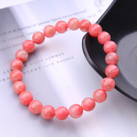 Bracelet pour femme en perles de rhodonite rouge naturelle de haute qualité, motif pierre rose, cristal rose, bijoux de mode