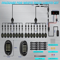 Kit de 16 éclairages LED universels pour dessous de caisse de voiture, blanc pur, 240 LED, étanche IP67, avec faisceau de câblage pour camion