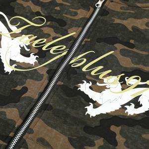 เสื้อฮู้ดดี้ผู้ชายทรงโอเวอร์ไซส์ ผ้าฝ้าย 100% พิมพ์ลายสกรีนลายพรางต้นไม้ สไตล์ฮิปฮอป ซิปหน้า แฟชั่นใหม่ล่าสุด สำหรับฤดูใบไม้ร่วง - Product Image 1