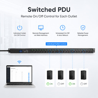 PDU intelligent multi-interface compatible SNMP MODBUS IPv4 IPv6 SMTP API avec alarme de surcharge pour rack de serveur