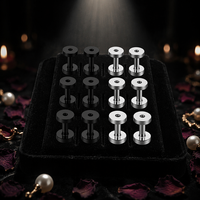 Ftovosyo Kit de 6 paires d'agrandisseurs d'oreille en acier inoxydable à filetage externe, plugs à vis, tunnels et dilatateurs d'lobes d'oreille, kit de piercing unisexe
