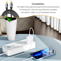 Kabel pengisi daya tipe-c, 1.8M 240W kabel pengisian daya cepat mendukung 40Gbps tingkat transmisi Data tinggi kabel pengisian daya QC 4.0 PD 3.1 PPS