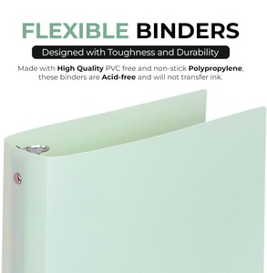 Classeur à 3 anneaux de 1,5 pouce, classeur flexible pastel avec poche, capacité de 280 feuilles, pour la maison et les fournitures scolaires - Product Image 6