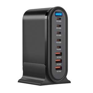 Chargeur de bureau multifonction 600W PD à charge rapide avec plusieurs ports USB pour ordinateurs portables, téléphones et tablettes - Product Image 4