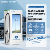 Station de recharge rapide DC pour véhicules électriques de niveau 3 SETEC POWER avec écran publicitaire de 55 pouces