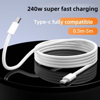 Câble de données tressé en gros PD100W PD240W Type-C vers Type-C 0,5m 1m 2m 3m 4m 5m 6m pour iPhone 15 16 17 Pro Max iOS Android