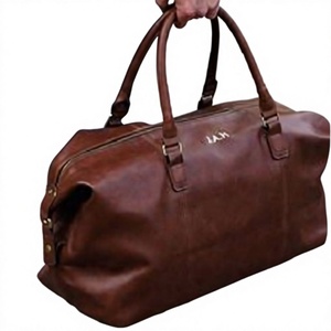 Bolsa Deportiva de Piel Auténtica B S International, Estilo Vintage, Ligera, Resistente, para Exteriores, con Cierre de Cremallera y Bordado - Product Image 4