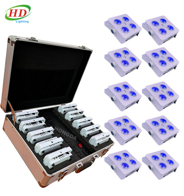 High Quality Mini 4X18w Rgbwauv 6In1 Uplighter Power 4*18W App Wifi Battery Wireless Led Par Light for Stage