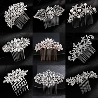Mariée de mariage ornements scintillant fait main Cristal Or Fleur ensembles d'accessoires de cheveux