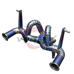 ท่อไอเสียแบบตรงเต็มระบบ Vortex Blue Titanium สำหรับ Lamborghini Aventador S LP740-4 พร้อมท่อดาวน์ไปป์แบบป้องกันความร้อน V12 Racing Pipe - Product Image 4