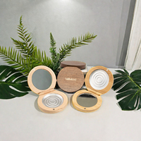 Vietnam WeWood Palette de bois de luxe enduit UV recyclable étui à poudre libre pour fard à paupières et fard à joues estampillé boîte cosmétique en bambou
