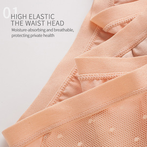 Mutandine di pizzo Plus Size a quattro strati da donna stile quotidiano biancheria intima mestruale sanitaria a prova di perdite modello solido - Product Image 5