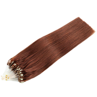 Extensions de cheveux à micro-anneaux, 100% cheveux humains naturels, 12-30 pouces, extensions de cheveux lisses avec mèches pour femmes