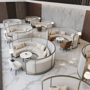 Yicheng, Partición de pantalla de área de negociación de ocio de hierro curvo moderno para uso en taller de Hotel, restaurante, oficina, <span class=keywords><strong>semicircular</strong></span> - Product Image 1