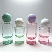 Bouteille vide de parfum de luxe en verre bleu rose clair personnalisé de 30ml 50ml 100ml