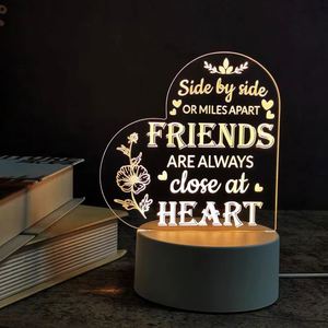 Lámpara de Noche Acrílica LED con Logotipo Personalizado y Tamaño Disponible, Luz Blanca Cálida, Alimentada por USB, con Tablero de Mensajes - Product Image 4