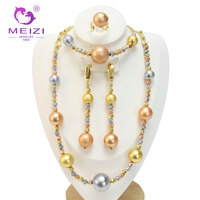 MEIZI Bijoux 18k Brésilien Collier Boucle D'oreille Bracelet Bague Ensemble Pour Femmes Mariage Banquet Rencontres Ensemble de Bijoux
