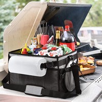 Panier de pique-nique pliable personnalisé avec pochette à condiments Organisateur de barbecue avec porte-serviettes en papier Sac isotherme pour le déjeuner