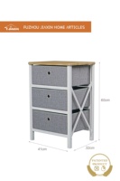 Meubles de salon : armoire de rangement en bois pliable à 3 tiroirs, commode en tissu, table de chevet, table d'appoint, vente chaude
