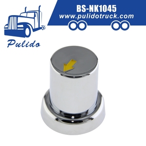 BS-NK1045 <span class=keywords><strong>Cache</strong></span>-écrou de roue de 33 mm en ABS chromé <span class=keywords><strong>jaune</strong></span> avec indicateur de flèche pour semi-remorque, remorque ou <span class=keywords><strong>camion</strong></span> lourd, style chapeau haut - Product Image 5