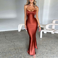 Mode fête Wrap hanche Sexy Slim Fit dos ouvert taille mince queue de poisson longue robe longue moulante robe de sirène