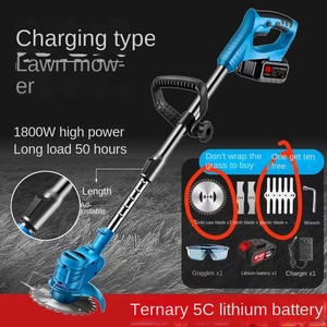 เครื่องตัดหญ้าแบบพกพา DIY พร้อมแบตเตอรี่ลิเธียม 21V ดีไซน์เกรดอุตสาหกรรม 4 จังหวะ ขนาดเล็ก ไร้สาย ชาร์จไฟได้ รุ่น Ymn21 4 จังหวะ - Product Image 2