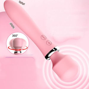 Vibrateur AV pour femmes Rechargeable Masseur vibrant double extrémité avec réglages de vitesse variables Silicone étanche Jouet <span class=keywords><strong>sexy</strong></span> - Product Image 6
