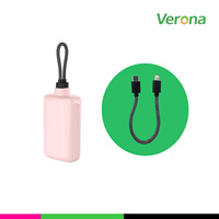Batterie externe haute capacité 10000mAh, charge rapide 25W, interfaces USB/DC Type-C, câble intégré 2-en-1, chargeur portable léger